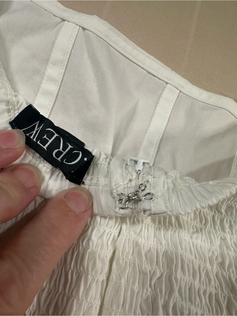 NWT J.Crew Puff-Sleeve Square-Neck Cotton Poplin Corset Top White Size 10
